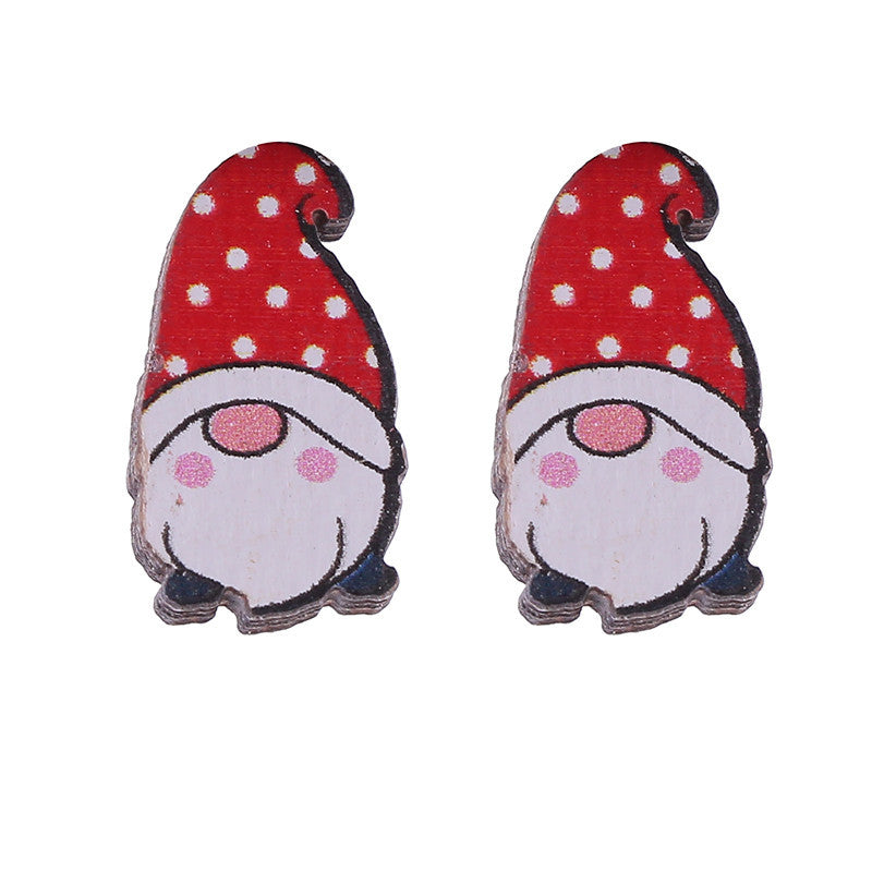 Wholesale Valentine's Day Bear Flowers Red Lips Cartoon Cake Wooden Earrings